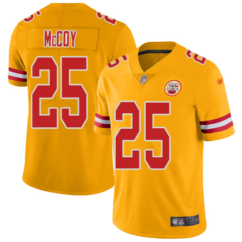 Men Kansas City Chiefs #25 McCoy LeSean Limited Gold Inverted Legend Football Nike NFL Jersey